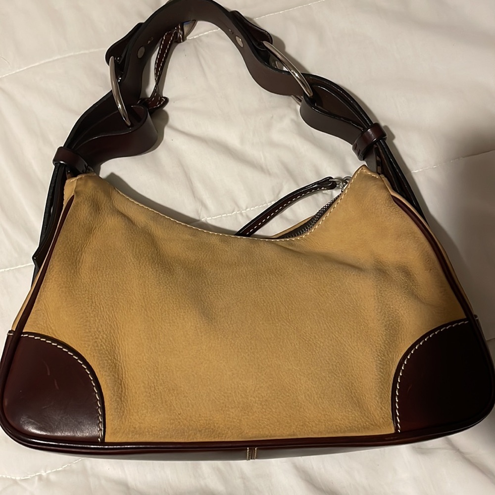 Dooney an Bourke small leather & suede shoulder bag preowned - Picture 3 of 5
